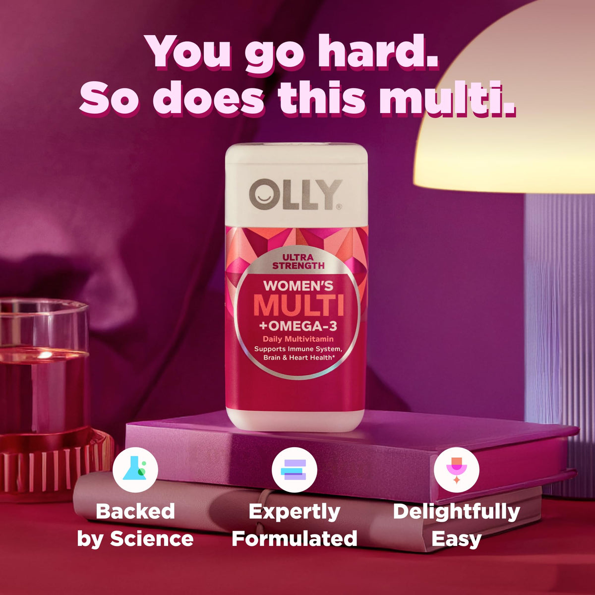 Gélules OLLY Ultra Strength Women's Multi + Omega-3, prise quotidienne