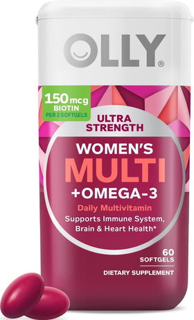 Gélules OLLY Ultra Strength Women's Multi + Omega-3, vue de face