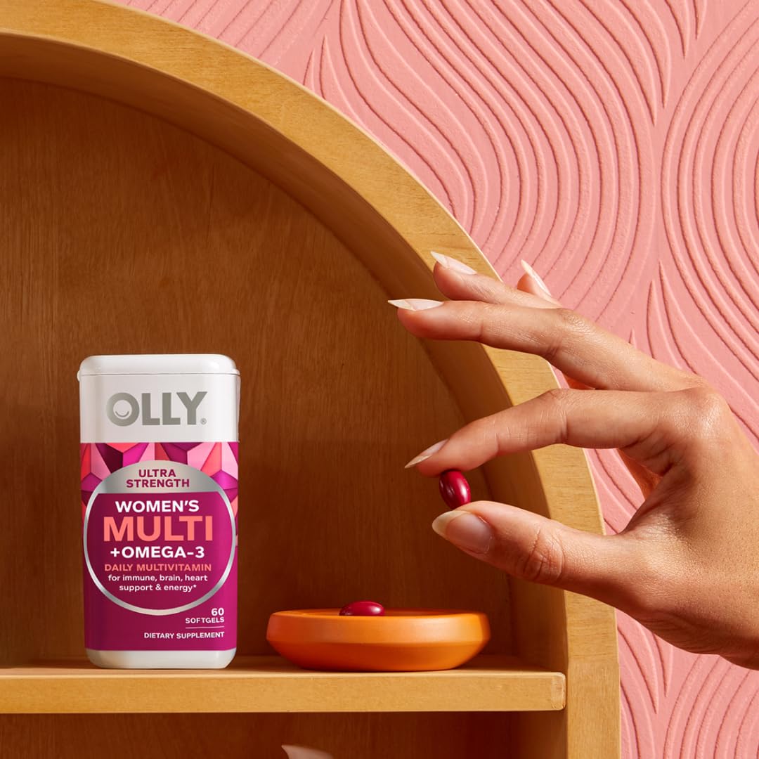 Gélules OLLY Ultra Strength Women's Multi + Omega-3, vue en gros plan