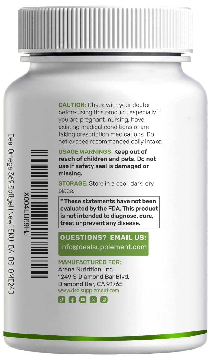 Gélules Omega 3-6-9 avec une tranche de citron