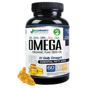 Gélules Omega 3-6-9 ecostream Naturals vue de face avec emballage
