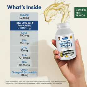 Gélules Omega-3 ANDREW LESSMAN dans un bol
