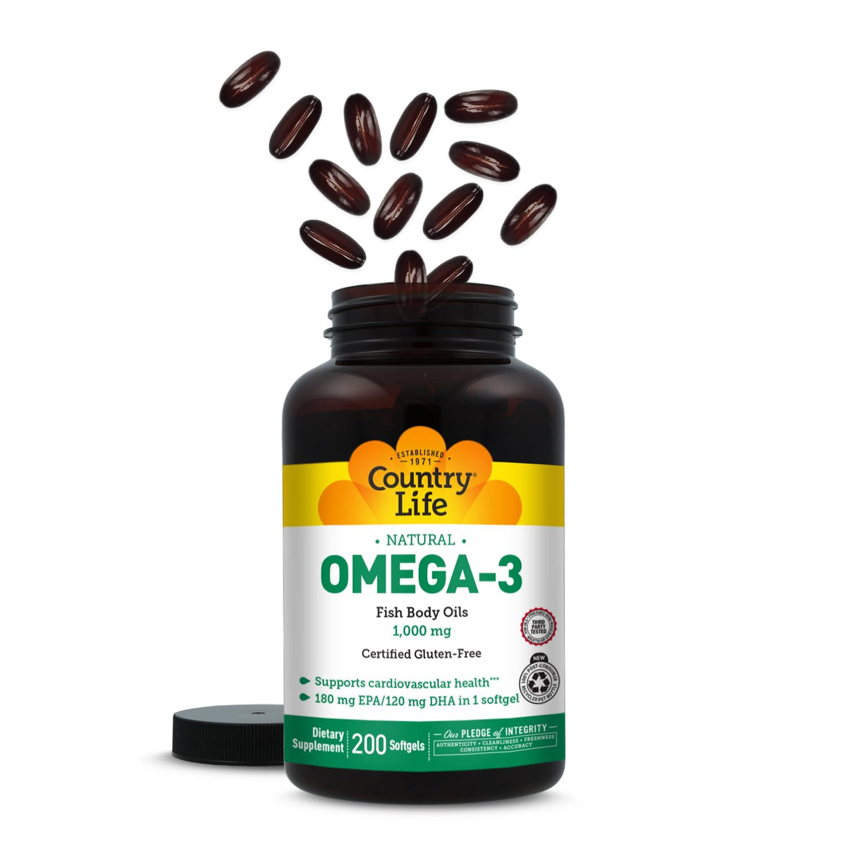 Gélules Omega-3 Country Life en mode de vie quotidien