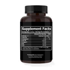 Gélules Omega-3 Elemental Nutrition sur un fond neutre