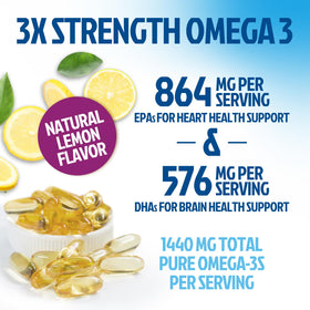 Gélules Omega 3 Health Nutrition Naturals sur fond blanc