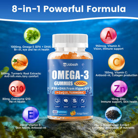 Gélules Omega-3 Jabsah 1000mg côté flacon
