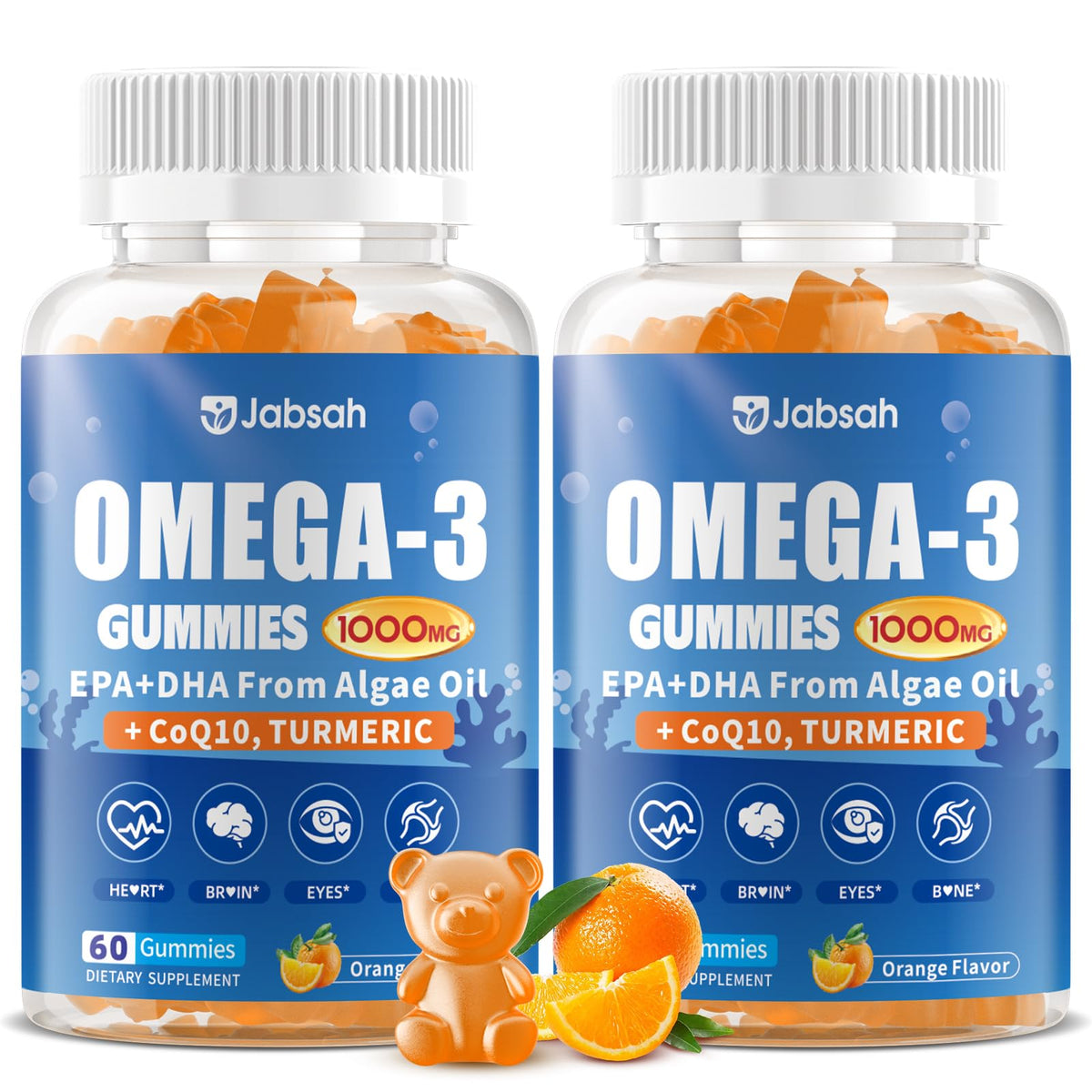 Gélules Omega-3 Jabsah 1000mg flacon avant vue