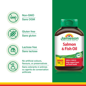 Gélules Omega-3 Jamieson dans un bol avec des éléments naturels