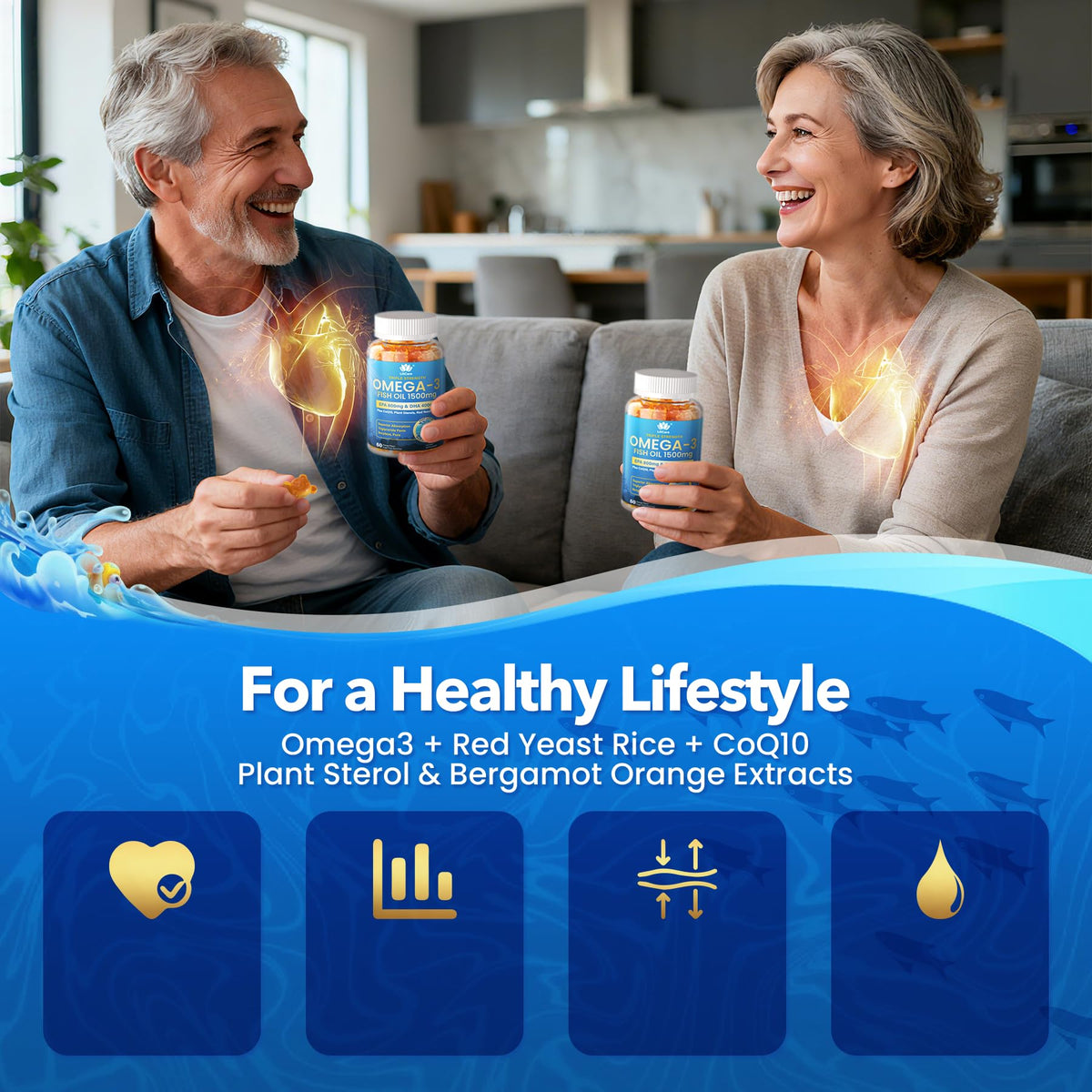 Gélules Omega-3 LILICARE 1500mg en prise