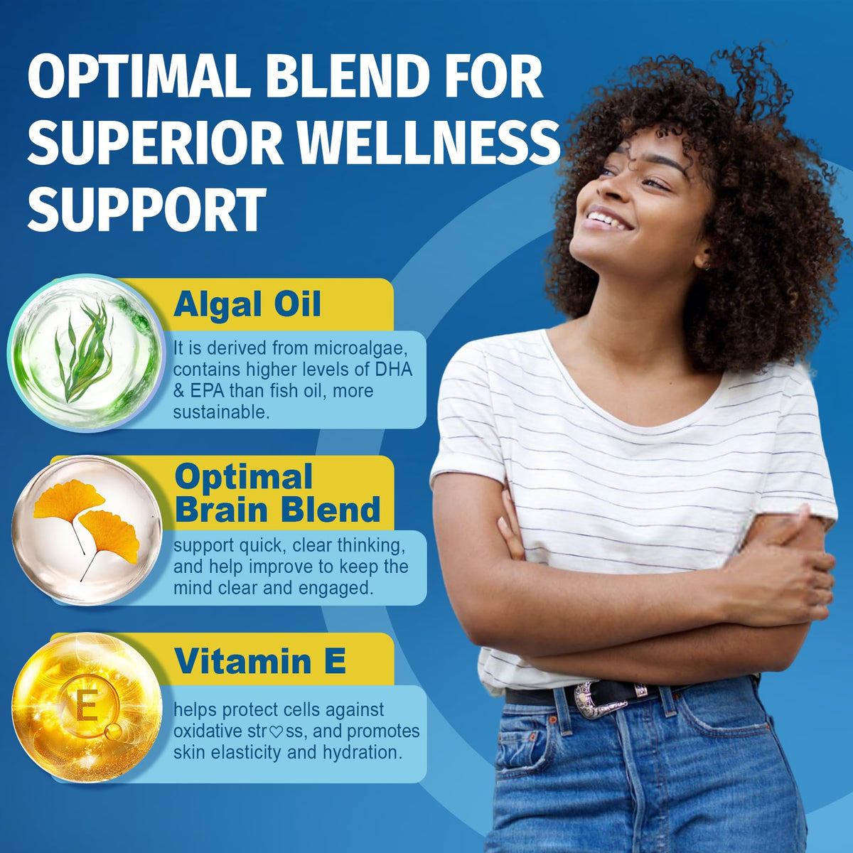 Gélules Omega 3 LILICARE avec une cuillère d'huile d'algue