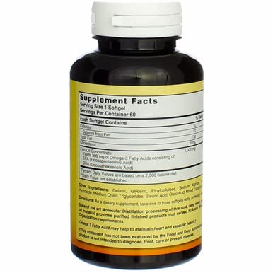 Gélules Omega-3 Nature's Blend sur une table en bois
