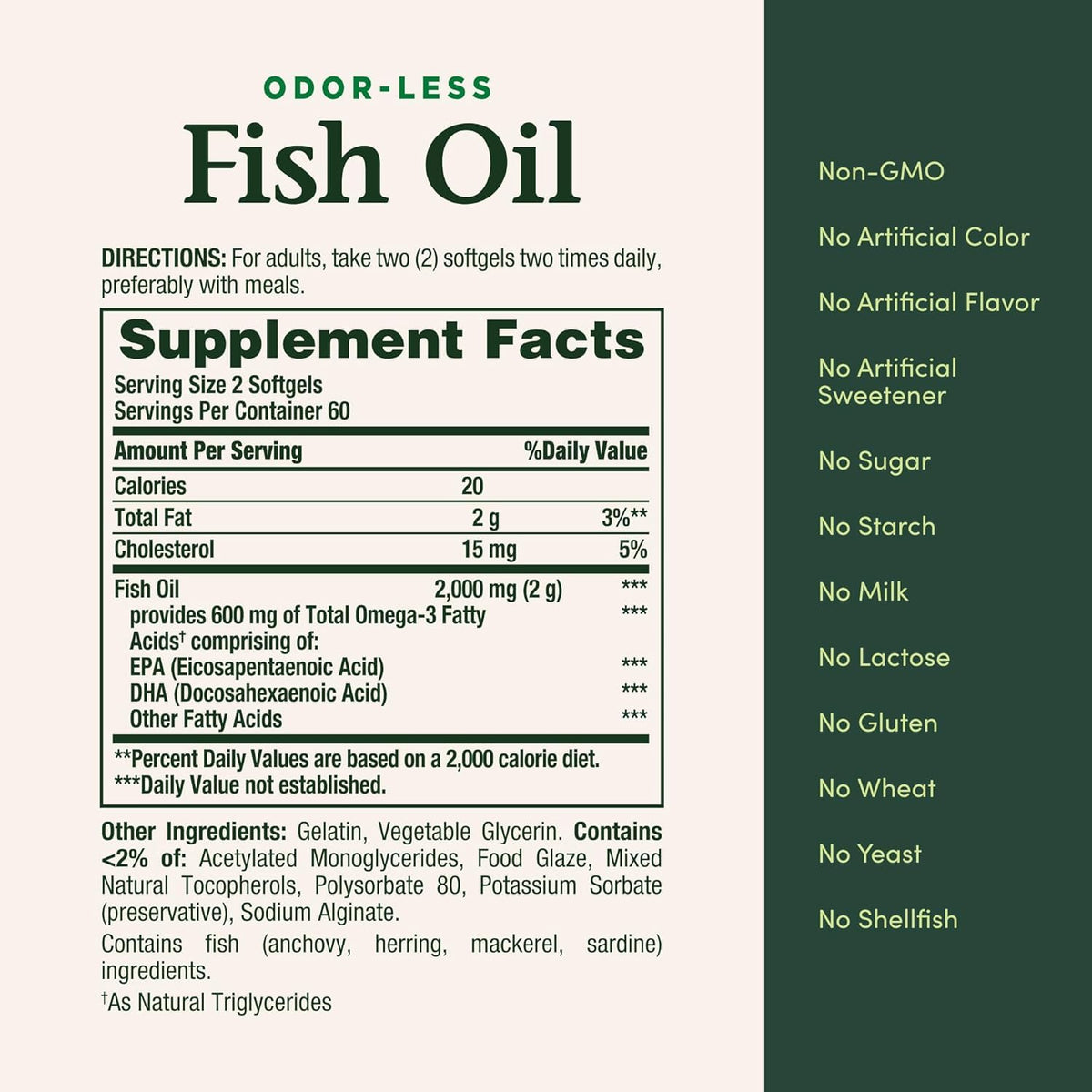 Gélules Omega-3 Nature's Bounty en gros plan
