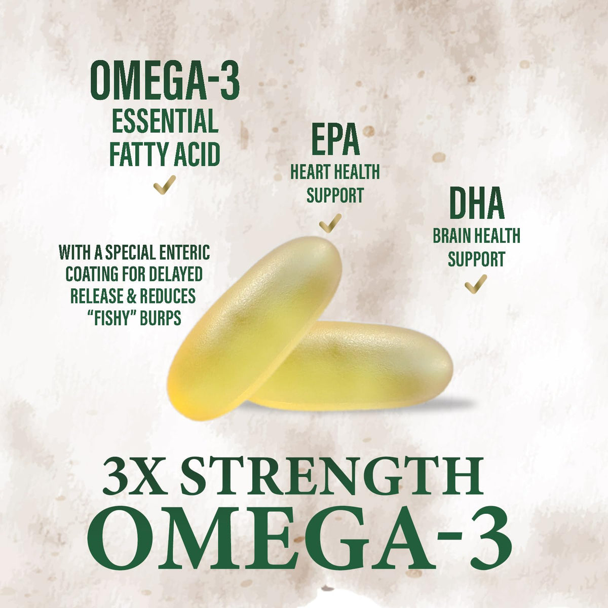 Gélules Omega 3 Nature's Peak avec un fond naturel