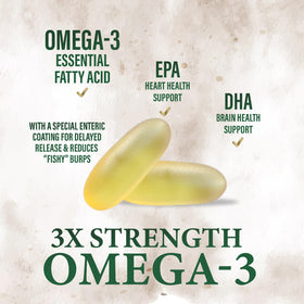 Gélules Omega 3 Nature's Peak avec un fond naturel