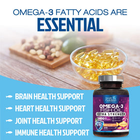 Gélules Omega 3 ouvertes montrant leur taille
