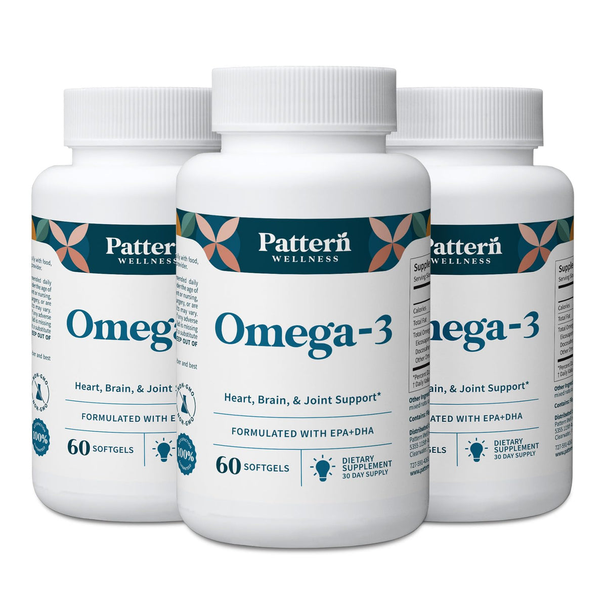 Gélules Omega 3 Pattern Wellness 180 gélules avec emballage