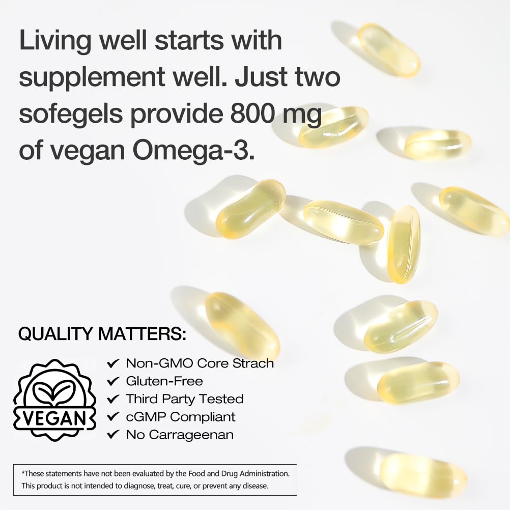 Gélules Omega-3 VEGEPOWER sur une table en bois