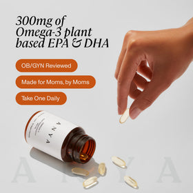 Gélules Omega-3 Végétal ANYA dans un bol