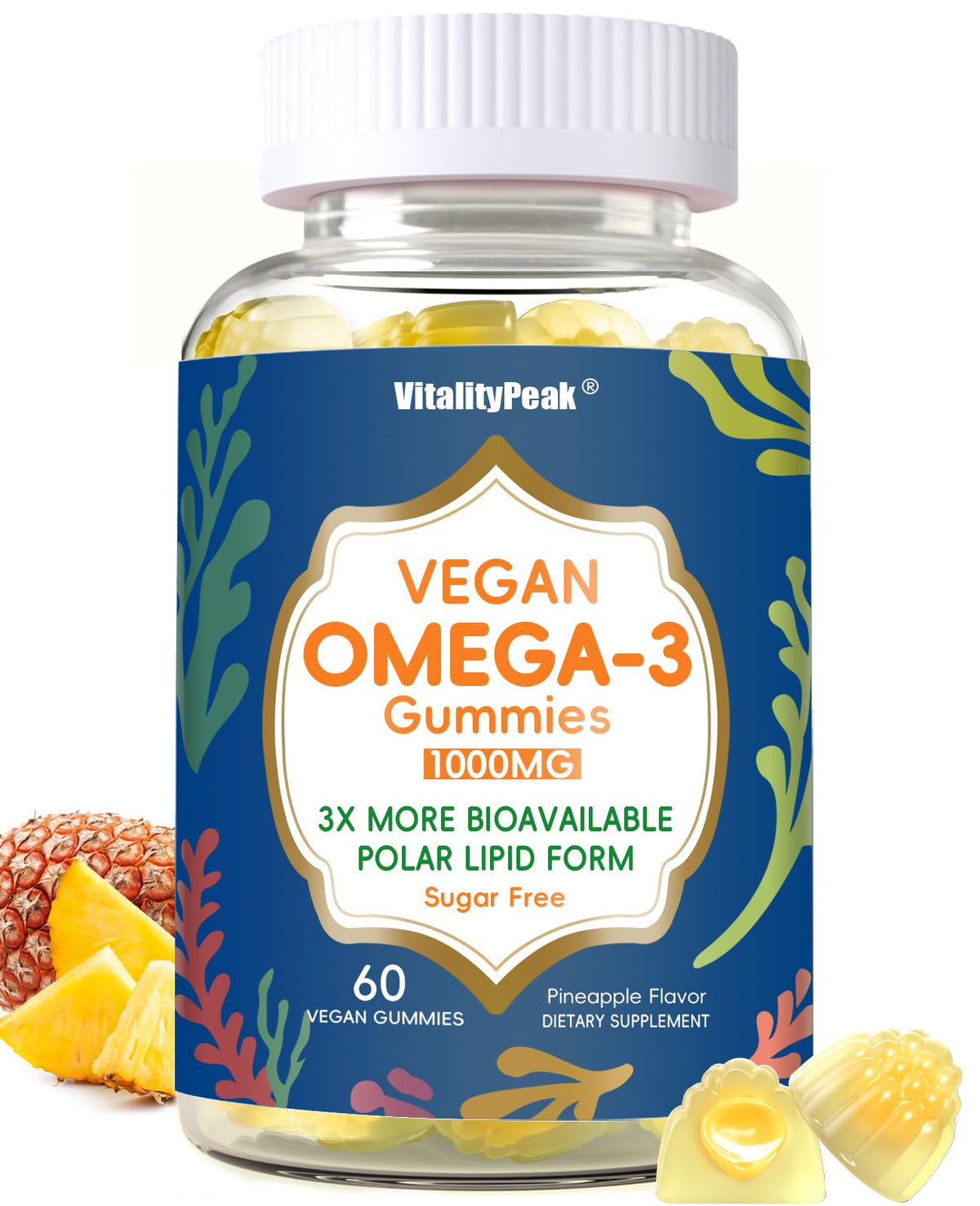 Gélules Omega 3 Végétales VitalityPeak 1000mg en boîte
