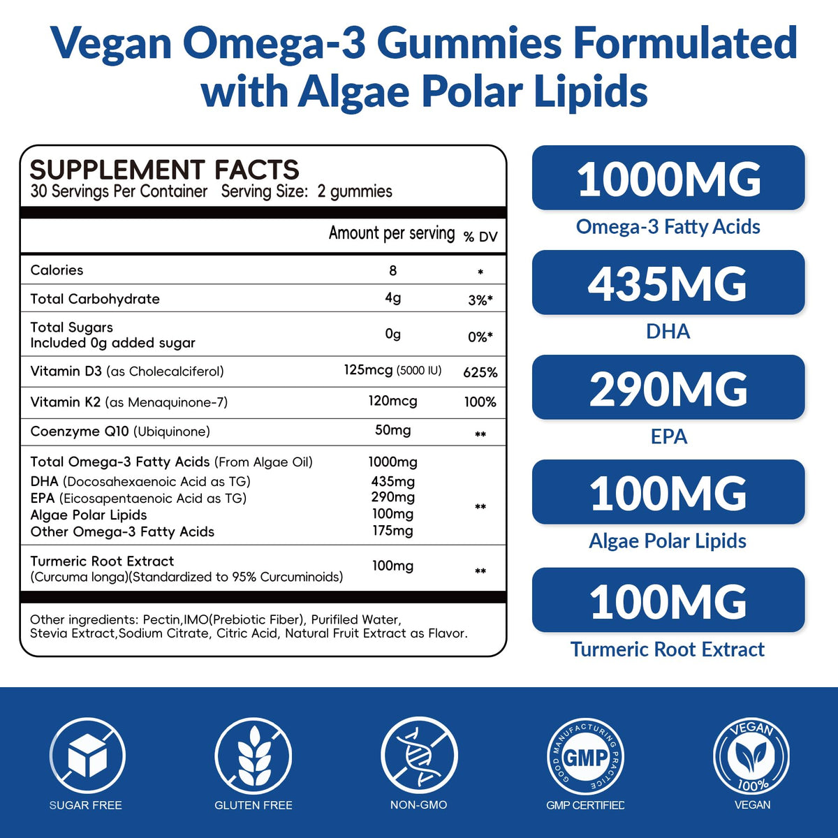 Gélules Omega 3 Végétales VitalityPeak sur fond blanc