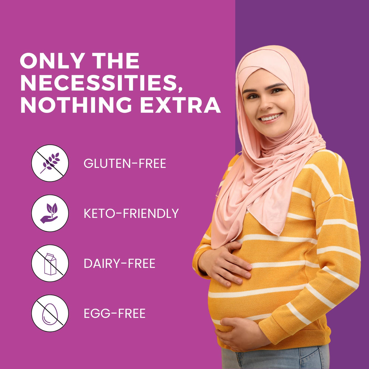 Gélules prénatales Halal Zaytun sur une table en bois