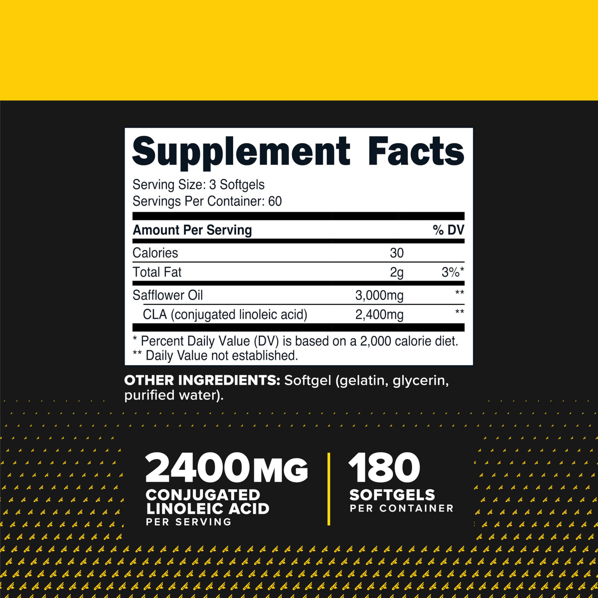 Gélules Primaforce CLA 2400mg sur fond blanc