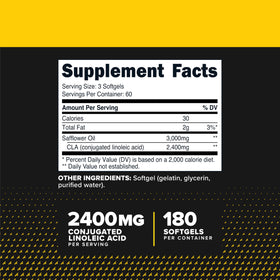 Gélules Primaforce CLA 2400mg sur fond blanc