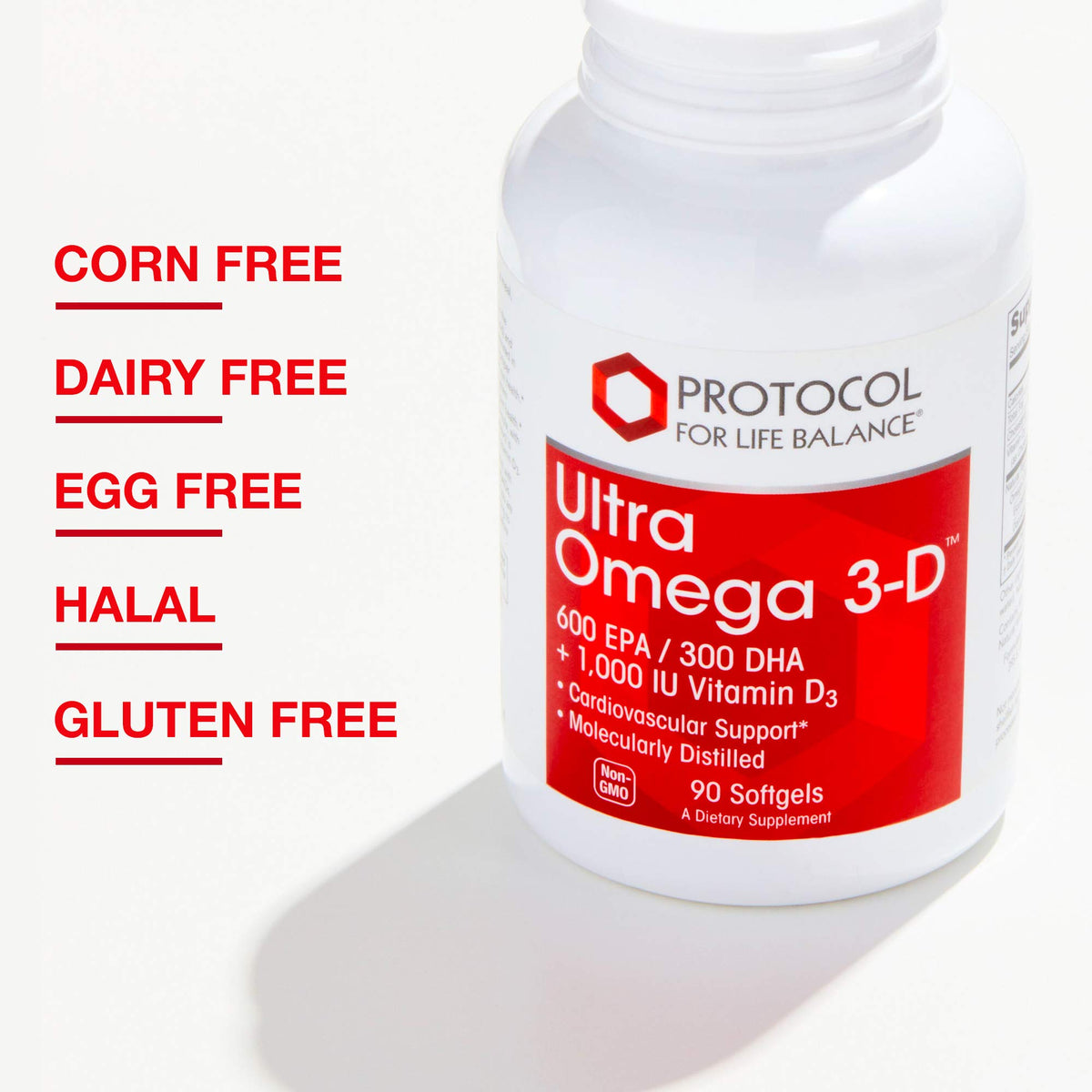Gélules PROTOCOL FOR LIFE BALANCE Ultra Omega 3-D avec une cuillère