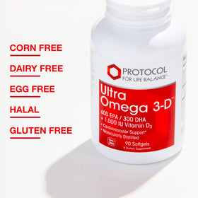 Gélules PROTOCOL FOR LIFE BALANCE Ultra Omega 3-D avec une cuillère