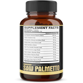 Gélules Saw Palmetto agobi avec un verre d'eau