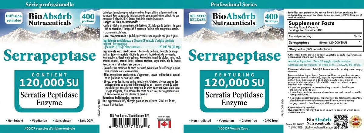 Gélules Serrapeptase Bio Absorb dans un cadre naturel