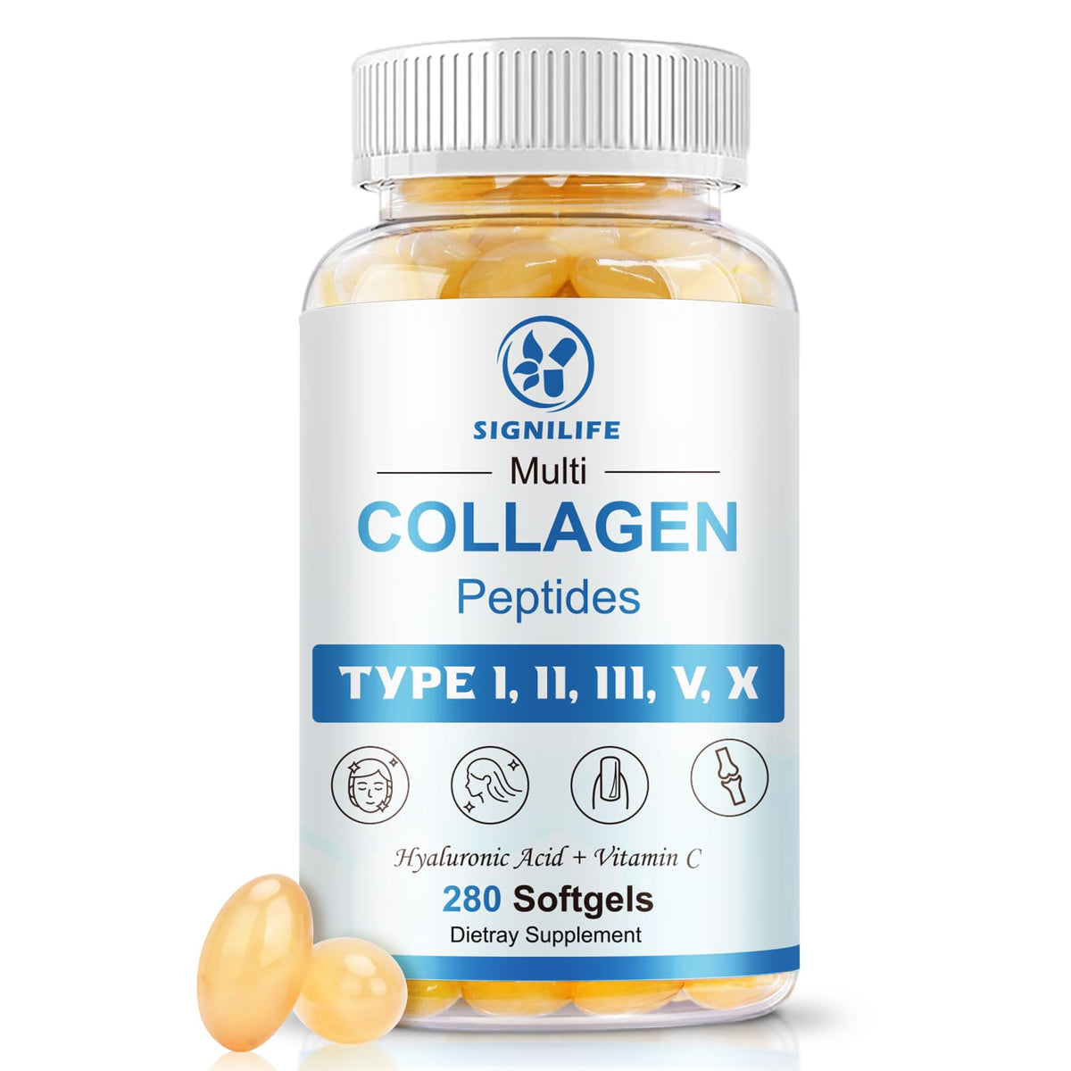 Gélules SIGNILIFE Multi Collagen Peptides 1600mg en boîte