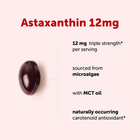 Gélules softgels Astaxanthin 12mg de Micro Ingredients sur fond blanc