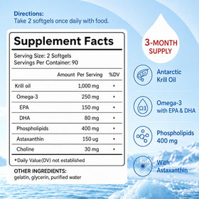 Gélules softgels d'huile de krill DR.VITPOSY sur une surface