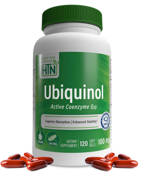 Gélules softgels Ubiquinol 100mg de Health Thru Nutrition, vue avant