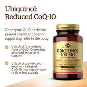 Gélules Solgar Ubiquinol 100 mg, prise en main pour montrer la taille
