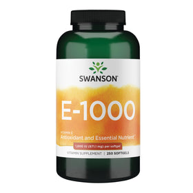 Gélules souples de Vitamine E 1000 IU de Swanson en vue de face