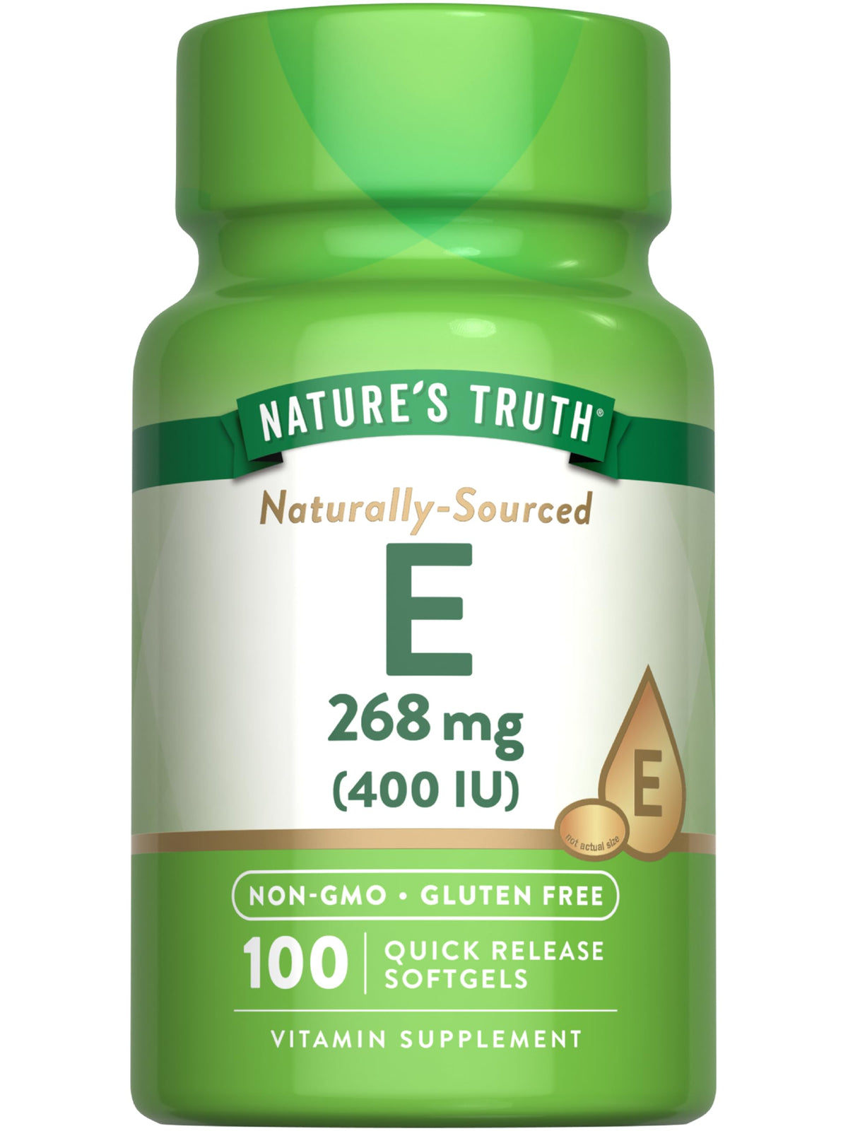 Gélules souples de Vitamine E Nature's Truth 400 IU vue avant
