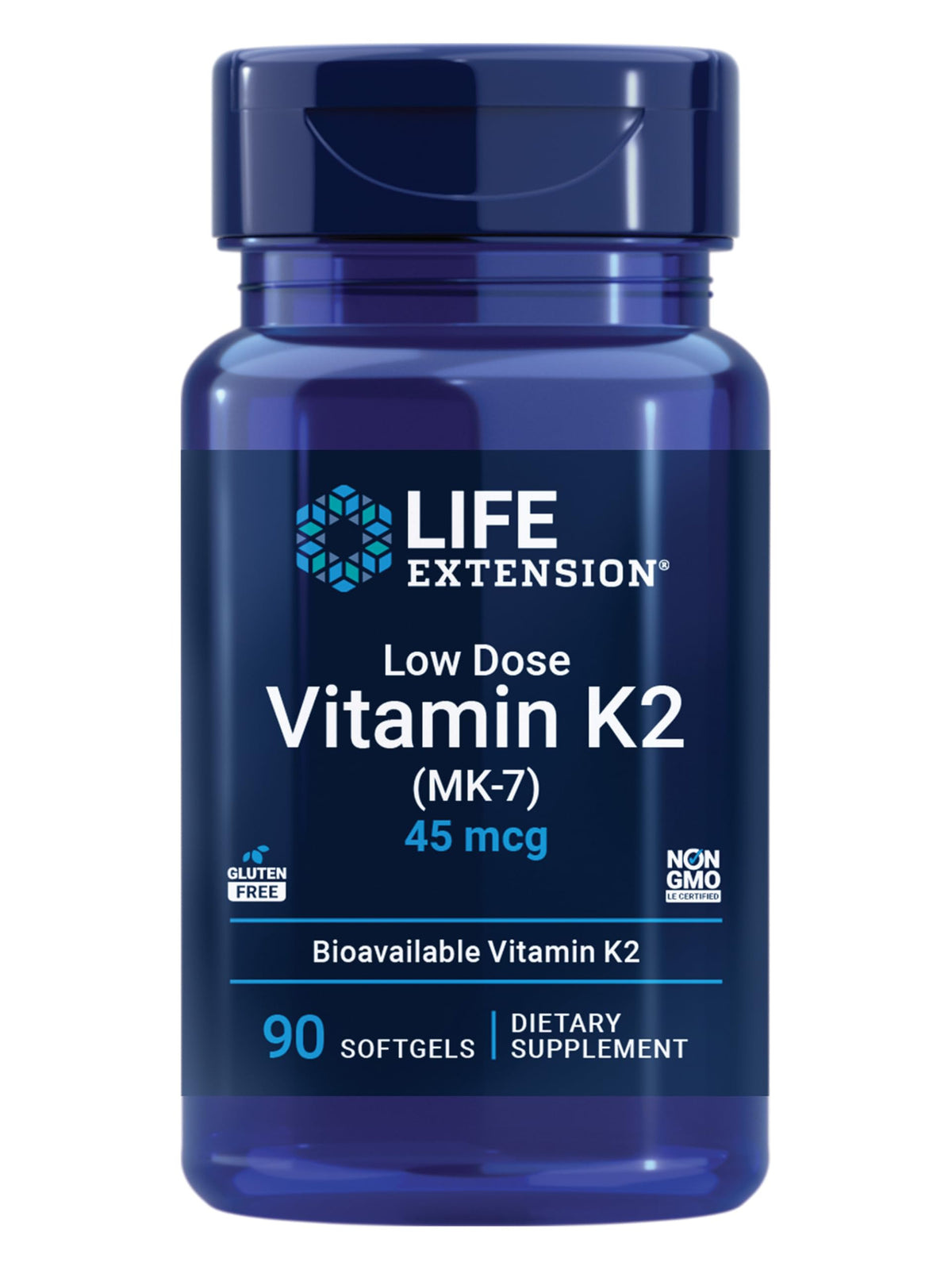 Gélules souples de vitamine K2 Life Extension en vue de face