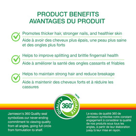 Gélules souples Jamieson Biotine 10 000 mcg sur une surface