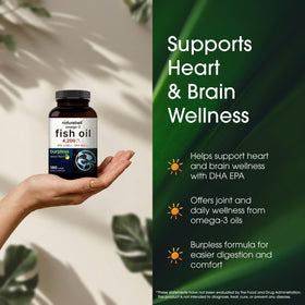 Gélules souples NatureBell Omega-3 sur une table