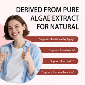 Gélules souples Zeria Astaxanthin sur fond blanc