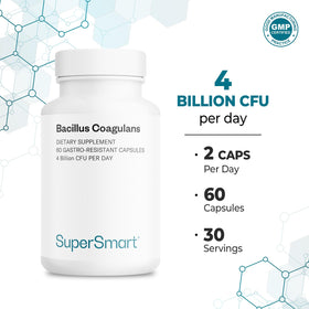 Gélules Supersmart Bacillus Coagulans sur fond blanc