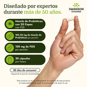 Gélules Swanson Epic-Pro Probiotique dans un verre d'eau