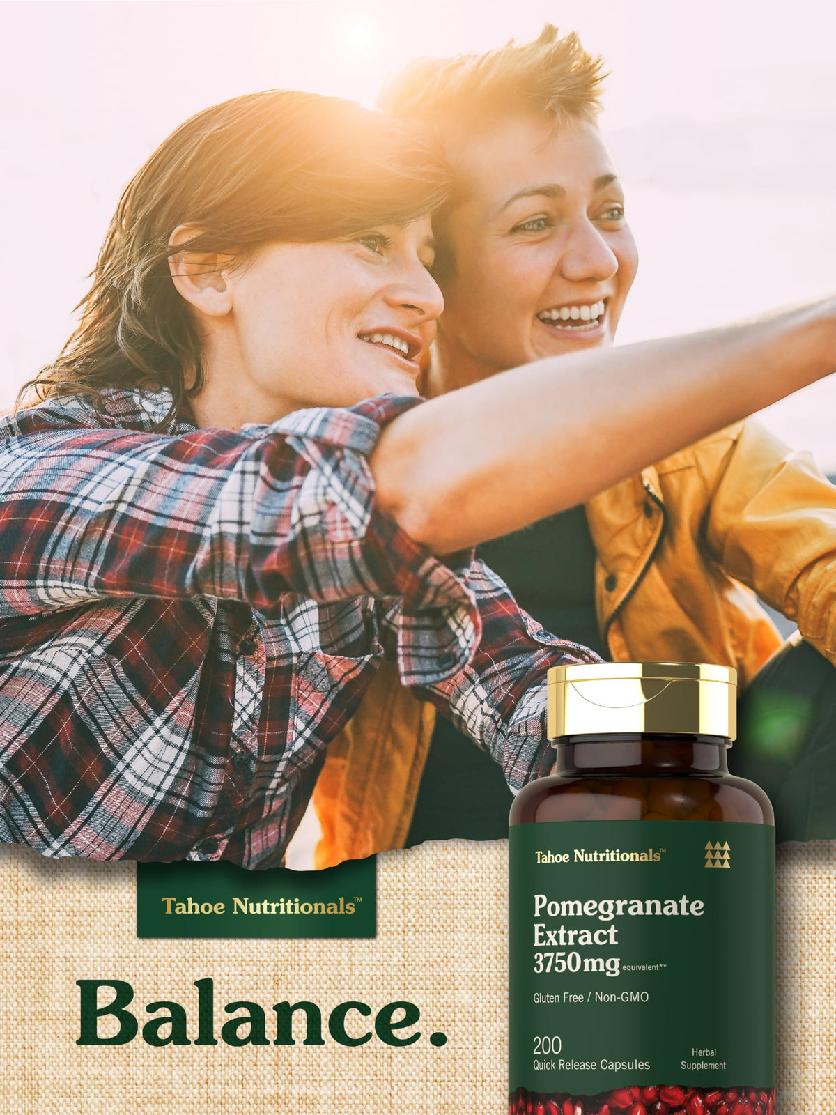 Gélules Tahoe Nutritionals avec des fruits de grenade