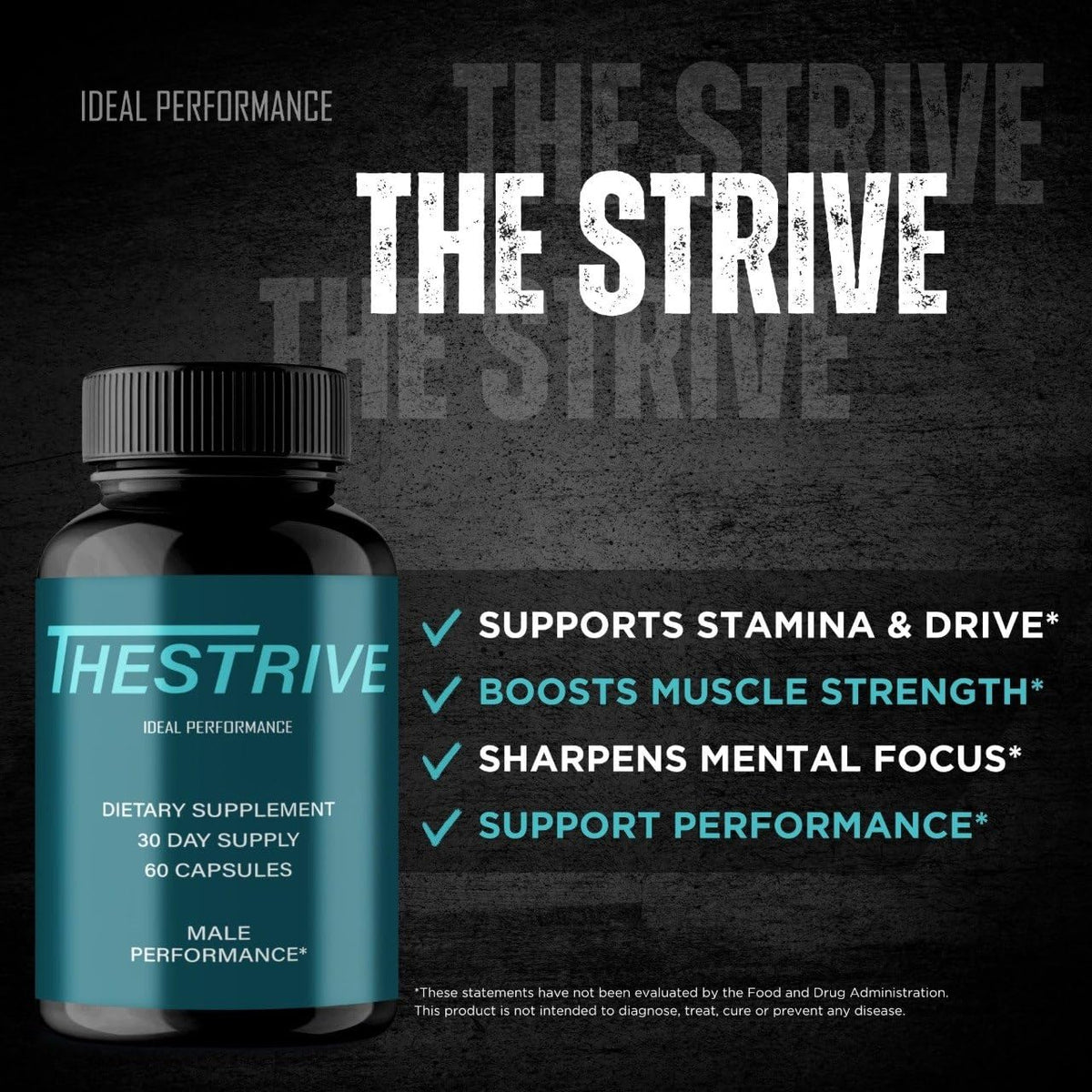 Gélules TheStrive d'IDEAL PERFORMANCE avec verre d'eau