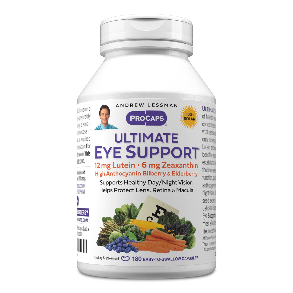 Gélules Ultimate Eye Support d'ANDREW LESSMAN en boîte de 180 gélules