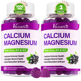 Gélules Vazatisi de Calcium Magnésium Zinc 120 gummies devant l'emballage
