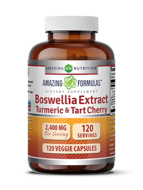 Gélules végétales Amazing Nutrition Boswellia Curcuma Cerise Acide 2400mg