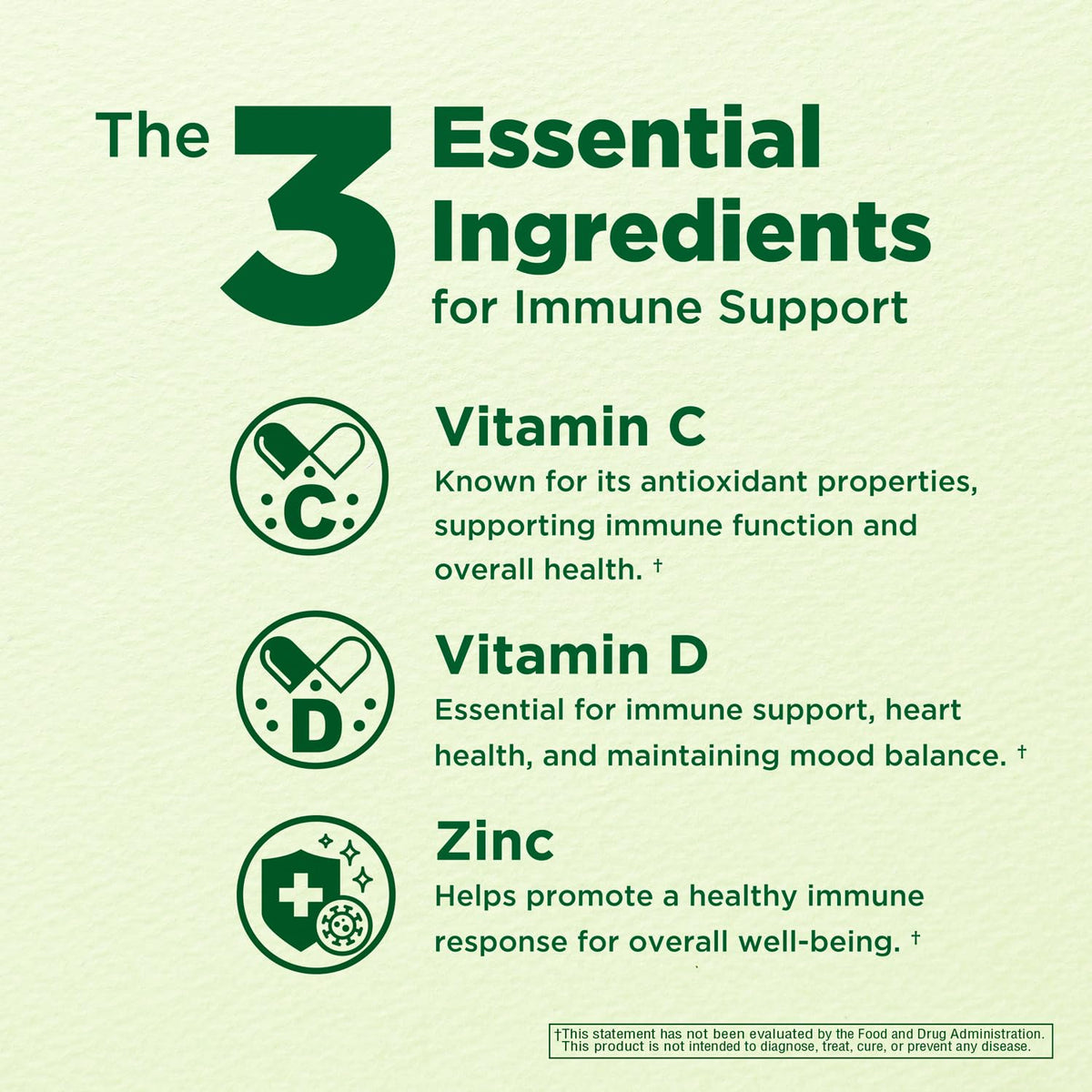 Gélules végétales de Complexe de Vitamines C, D3 et Zinc sur fond blanc